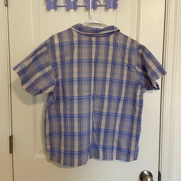 Vintage Genuine Sonoma Women’s purple plaid button down shirt — XL - Picture 4 of 6